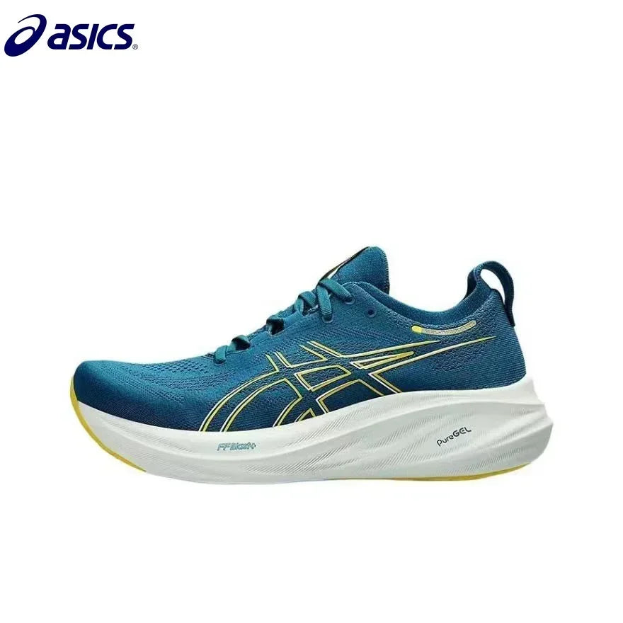 Original Asics Nimbus 26 Running Shoes Men Cushion Stability Asics Sports Shoes Unisex Sneakers White