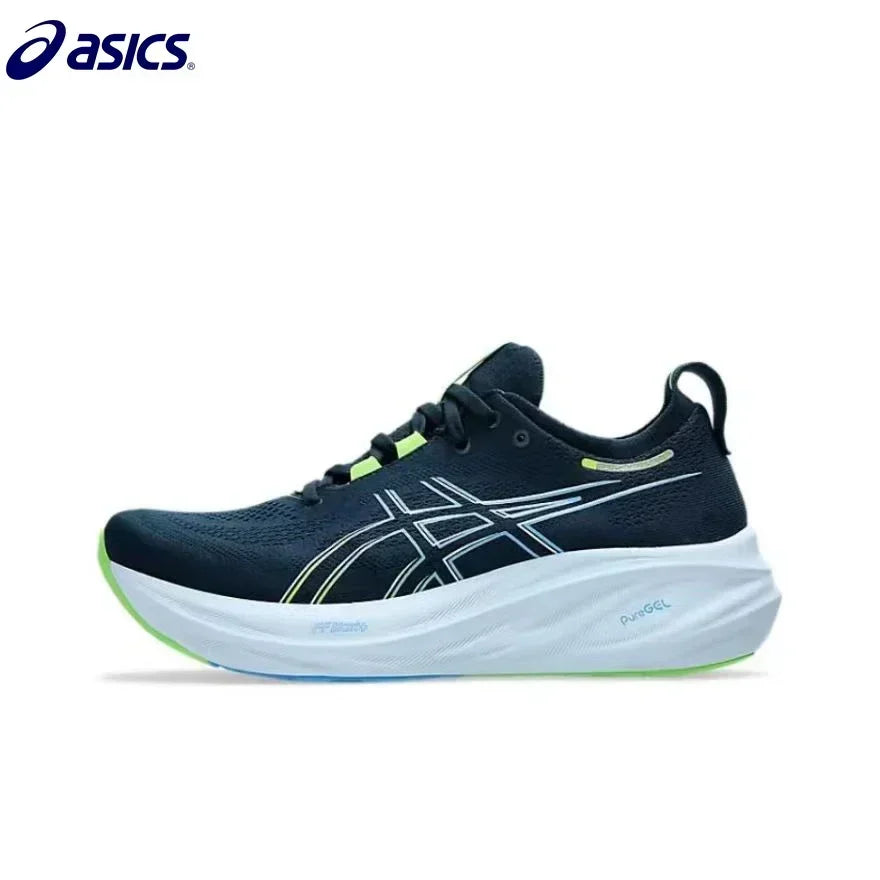 Original Asics Nimbus 26 Running Shoes Men Cushion Stability Asics Sports Shoes Unisex Sneakers White