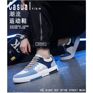 2023Men's Sneakers Flat Student Shoes Breathable Fashion Lace-Up Sneakers Men's Comfort Sports Jogging Shoes Zapatillas Hombre