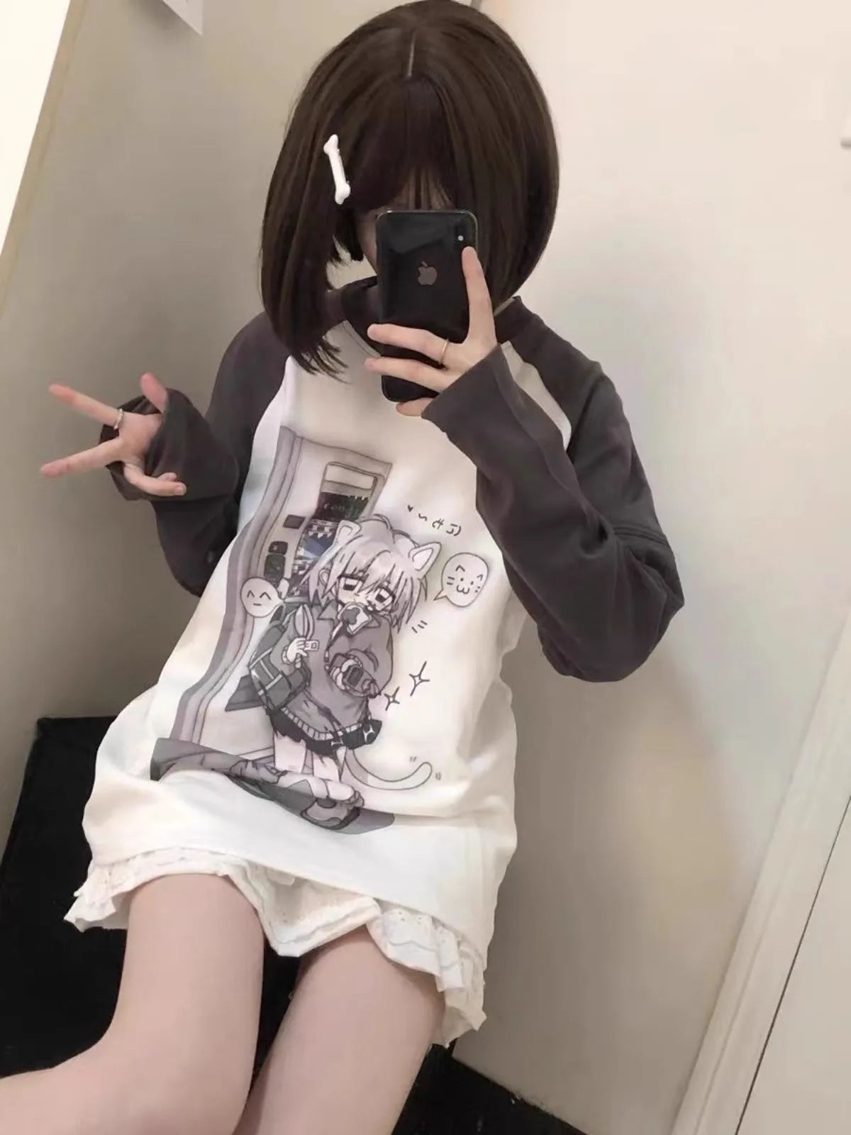 Japanese Woman Clothing With Removable Sleeve T-shirts Short Long Sleeve Female Clothing 2000s Summer Spring Kawaii y2k Clothes