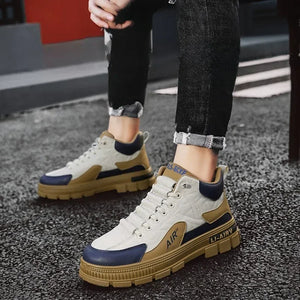 Men's Sneakers 2025 Spring Autumn Fashion High Top Casual Shoes for Men Platform Lace Up Vulcanize Shoes Male Tenis Masculino