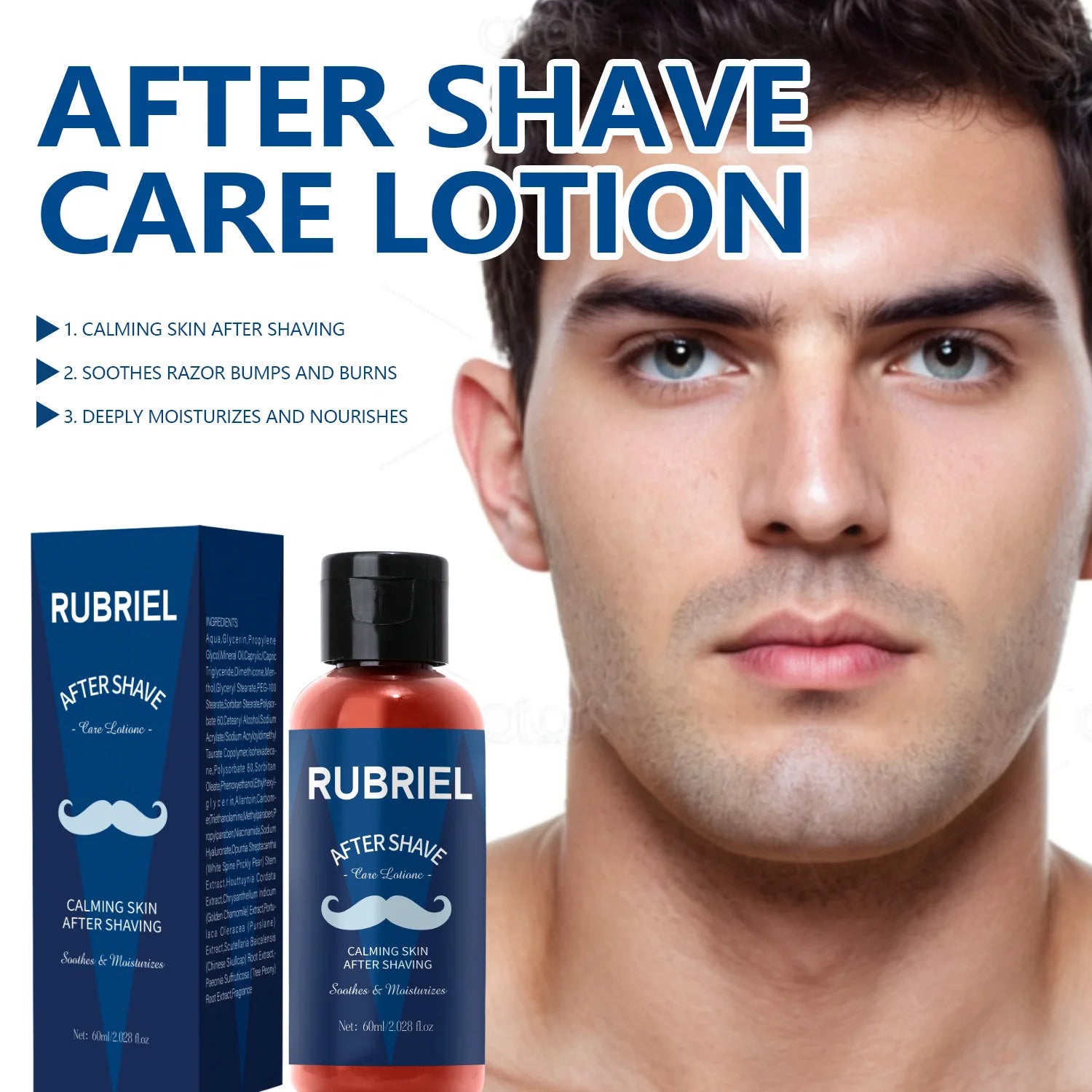 60ml Aftershave Lotion Soothes Razor Bumps and Burns Deeply Moisturizes and Nourishes Providing Instant Soothing