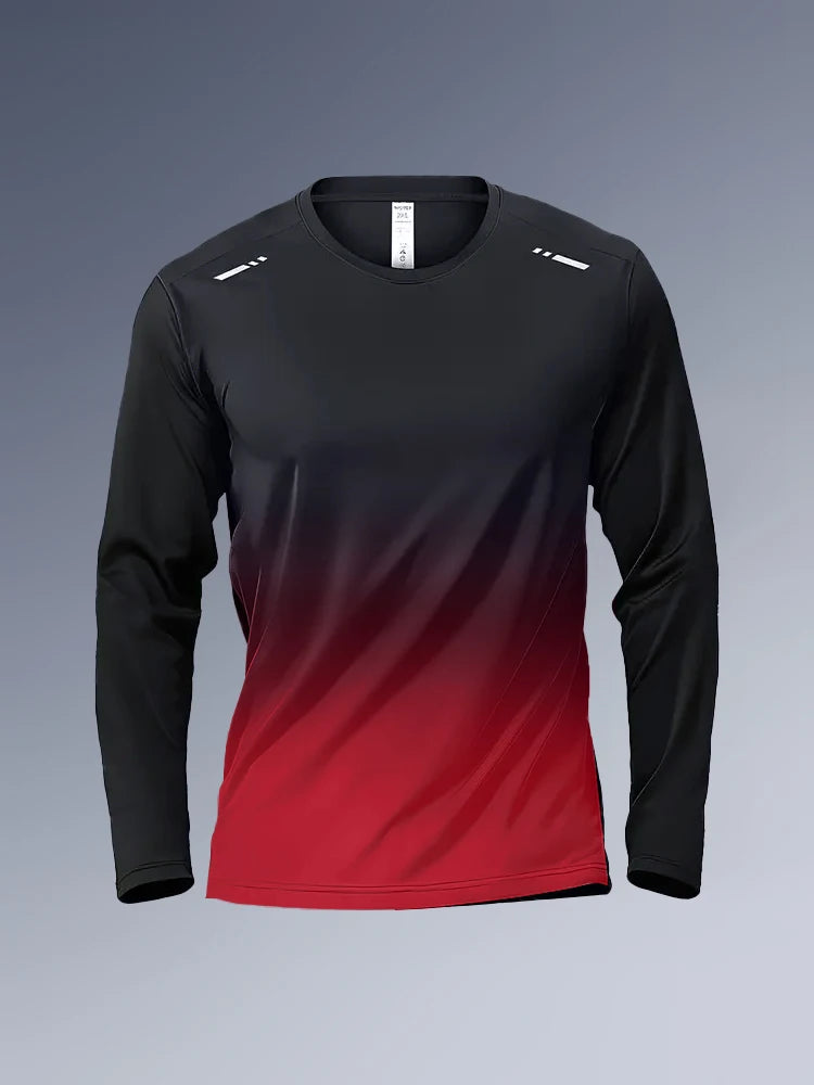 Men's Long Sleeves T-shirt Fitness Clothes Men's Spring Autumn Quick-Drying Clothes Training Sports T-Shirt Stretch Running Tops