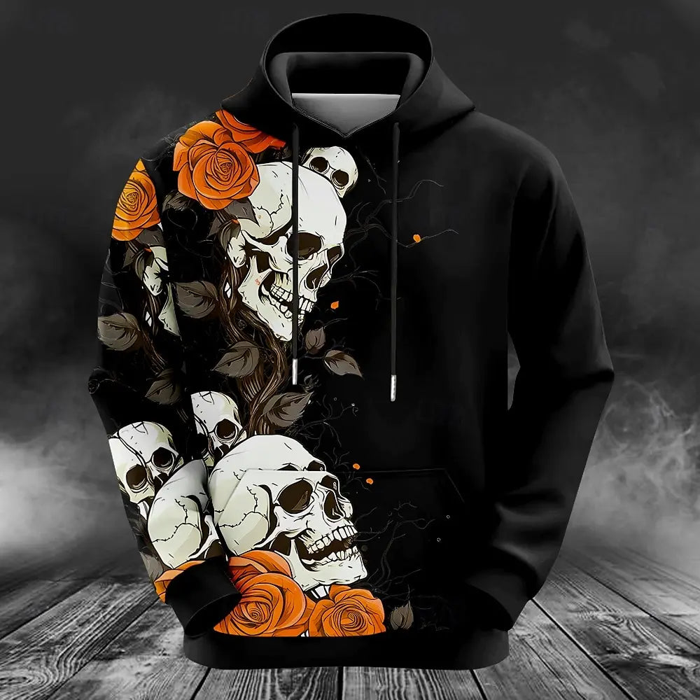 Halloween Men's Hoodie Print Sweatshirts For Men Harajuku Hooded Shirt Pullover Casual Clothes Streetwear Top Men's Clothing